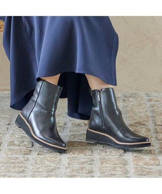MODE ET JACOMO <carino>【レイン・スノー対応】ウエッジヒールショートブーツ