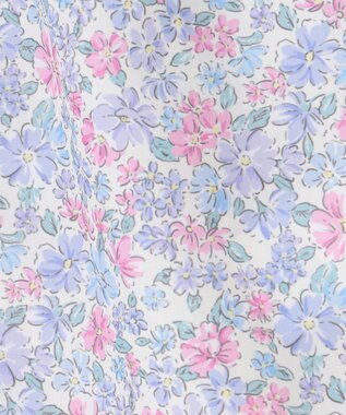 ANY KIDS オフショルダー フリル ブラウス サックスブルー系花柄