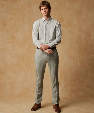 JOSEPH ABBOUD 【キングサイズ・25SS・洗える】コンパクトジャージープリント シャツ スモーキーグリーン系5