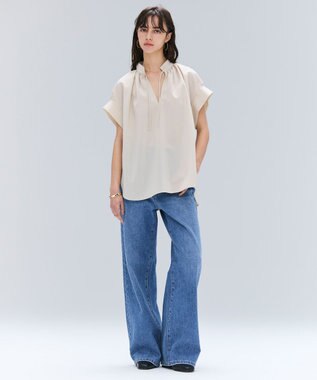 BEIGE， 【洗える】NAVIGLIO / フルレングスデニムバギーパンツ L.Indigo