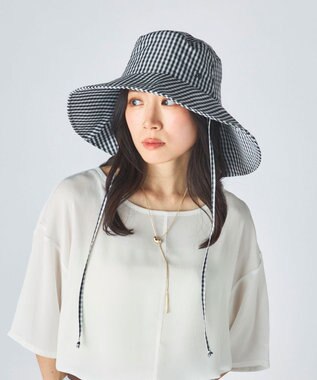 OP／FILA 【Ocean Pacific】UVカットつば広ハット ホワイト×ブラック