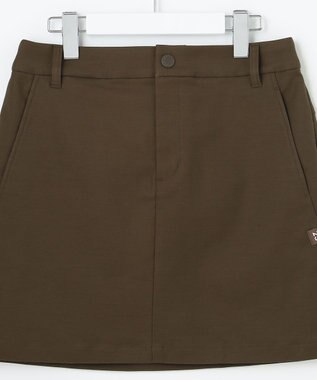 23区GOLF 秋色夏素材【WOMEN】【ストレッチ】シェルタリングオックス 台形スカート ダークブラウン系