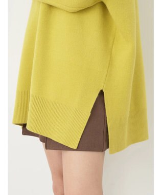 earth music&ecology やわらかタッチハイネックチュニック Lime Green