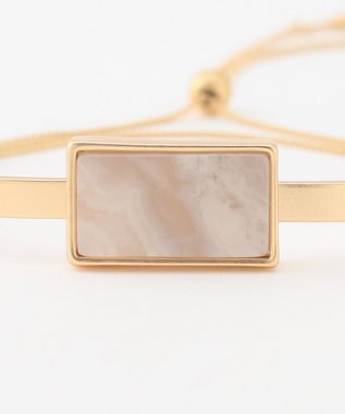 自由区 スクエアーガラス バングル ゴールド×オフ