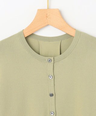 組曲 L 【6色展開・UVケア】クルーネックモダンカーディガン ピスタチオ系