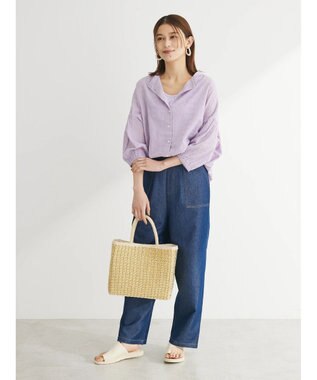 Green Parks インド綿 デニムストレートパンツ One Wash