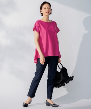 自由区 【WEB限定】【UVケア・吸汗速乾・洗える・XSサイズあり】ファンクショナルツイストジャージー カットソー レッド系