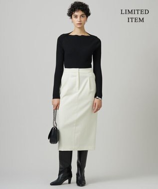 ICB 【WEB限定】 エクストラファインメリノ ボートネックプルオーバー ブラック系