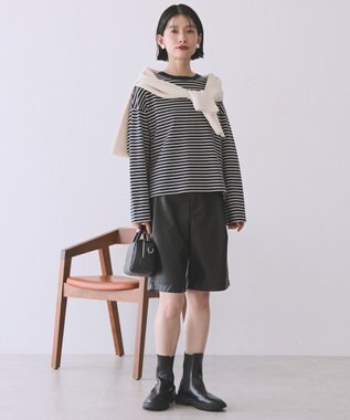 AMERICAN HOLIC カラーボーダークロップド丈プルオーバー Brown