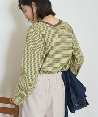 AMERICAN HOLIC カラーボーダークロップド丈プルオーバー Brown