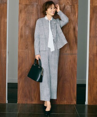 自由区 S 【カタログ掲載】ライトミックスツイード ジャケット グレー