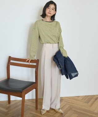 AMERICAN HOLIC カラーボーダークロップド丈プルオーバー Brown