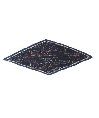 YECCA VECCA ビットプリントプリーツスカーフ Navy