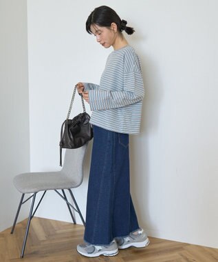 AMERICAN HOLIC カラーボーダークロップド丈プルオーバー Brown