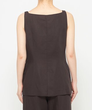 uncrave テンセルライトリネン ジレブラウス ブラウングレー