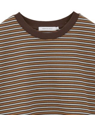 AMERICAN HOLIC カラーボーダークロップド丈プルオーバー Brown