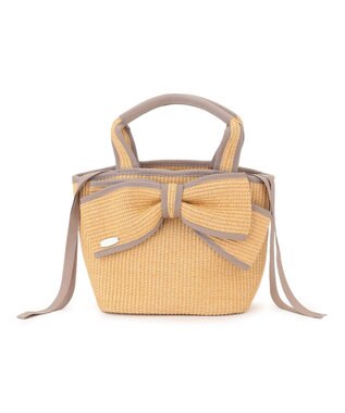 TOCCA BIG RIBBON SUMMER POCHETTE かごバッグ ベージュ系