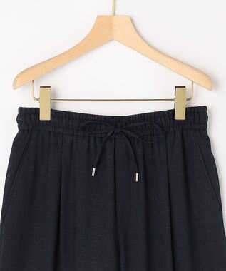 組曲 ライトリネンライクイージーワイド パンツ ネイビー系