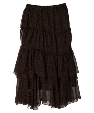 AMERICAN HOLIC 丈違いティアードフリルギャザースカート Brown