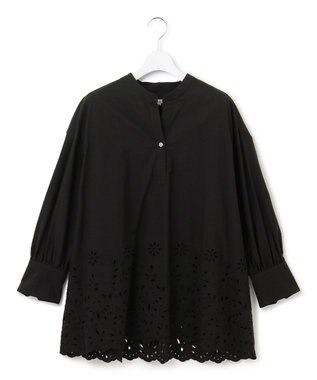23区 S 【SLOW/一部店舗限定】フラワーエンブロイダリー ブラウス ブラック系