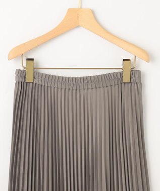 組曲 S レザーライクサテン プリーツスカート モカブラウン系