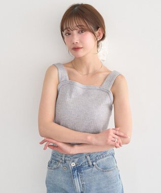 earth music&ecology チェーンリブラメカットタンクトップ Gray