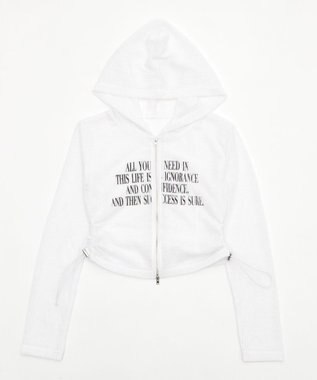 WEGO グラフィックシアーリブパーカー ホワイト