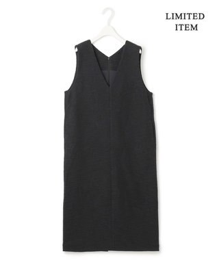 ICB L 【WEB限定・洗える】 ツイードインレイ ジャンパースカート ワンピース ブラック系