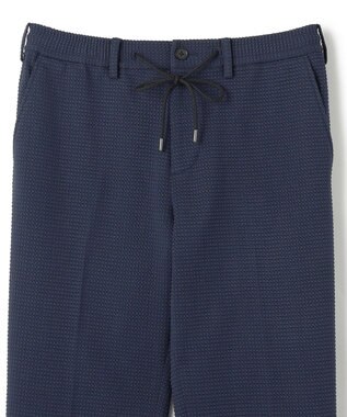 JOSEPH HOMME 新型【オリジナル素材/シワになりにくい/ウエストゴム仕様】ライトタックジャージー ドロスト付テーパードパンツ / PEGG CONVERTIBLE ネイビー系