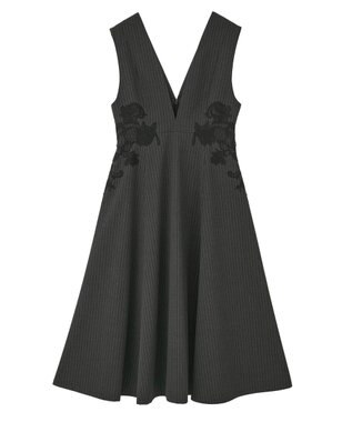 YECCA VECCA フラワーレースジャンスカ Stripe