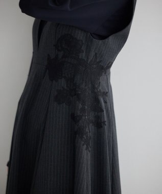 YECCA VECCA フラワーレースジャンスカ Stripe