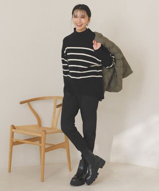 UNFILO L 【裏起毛】beauty warm 最愛 ジョグパン ブラック