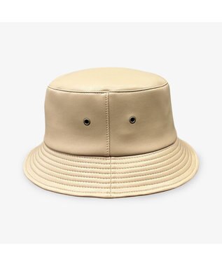 林八百吉商店 un chapeau  エコレザーバケットハット ベージュ