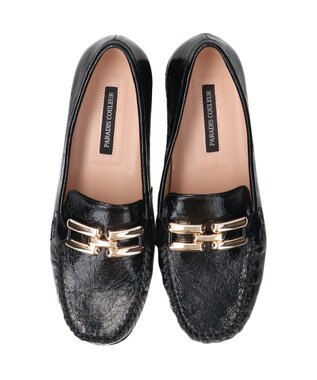 Bridget Birkin 【PARADIS COULEUR】メタルビットレザーモカシン ブラックエナメル