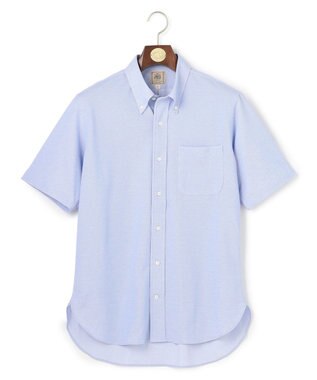 J.PRESS MEN 【吸水速乾 / 抗菌防臭 / 遮熱 / 防シワ】【J.PRESS OXFORD JERSEY】カノコインレイ半袖 シャツ / B.D. サックスブルー系