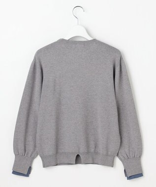 Feroux 【猫カフェMOCHAコラボ】しらたまくん刺繍 ニット グレー系