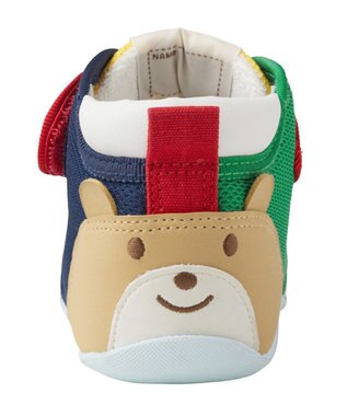 MIKI HOUSE HOT BISCUITS 【11.5-13.5cm】 顔ドン メッシュ素材 ファースト ベビーシューズ マルチカラー