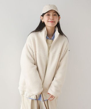 Green Parks 異素材コンビスタンドボアブルゾン Ivory