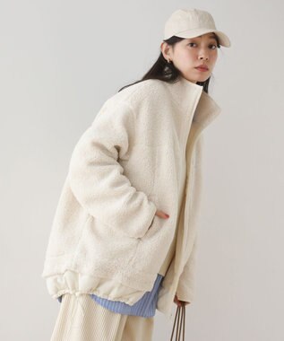 Green Parks 異素材コンビスタンドボアブルゾン Ivory