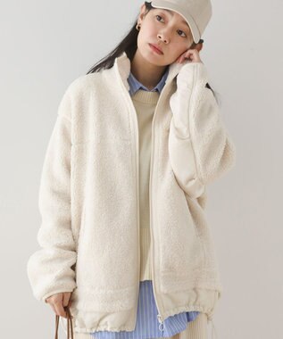 Green Parks 異素材コンビスタンドボアブルゾン Ivory