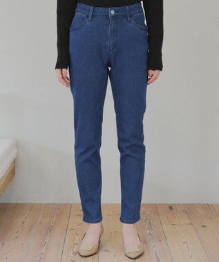 Tiaclasse 【裏起毛・洗える】マシュマロタッチデニムパンツ ブルー