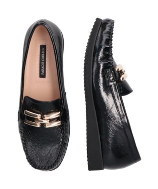 Bridget Birkin 【PARADIS COULEUR】メタルビットレザーモカシン ブラックエナメル