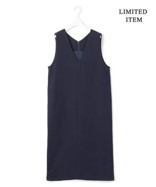 ICB L 【WEB限定・洗える】 ツイードインレイ ジャンパースカート ワンピース ネイビーブルー系