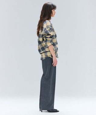 BEIGE， HOBBS / ウールチェックカシュクールブラウス L.Mustard ×Md Gray