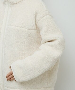 Green Parks 異素材コンビスタンドボアブルゾン Ivory