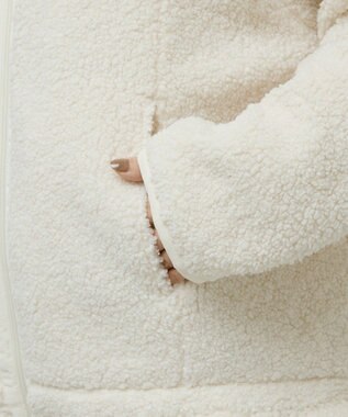 Green Parks 異素材コンビスタンドボアブルゾン Ivory