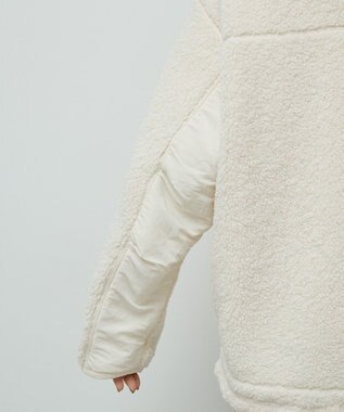 Green Parks 異素材コンビスタンドボアブルゾン Ivory