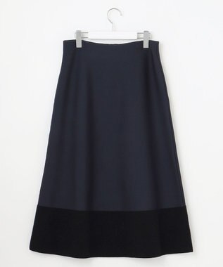 自由区 S モールブロッキングニット スカート ネイビー