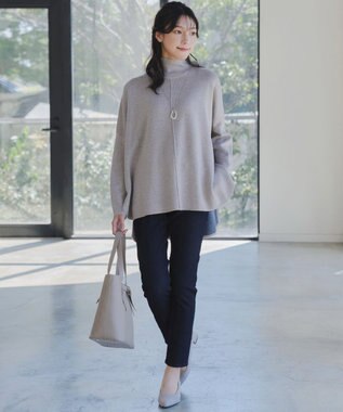 Tiaclasse 【裏起毛・洗える】マシュマロタッチデニムパンツ ネイビー