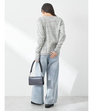 earth music&ecology メランジリブカーディガン（ｇｒａｙ） Gray Mixture